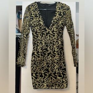 Mini Gold Sparkly Pretty little thing dress